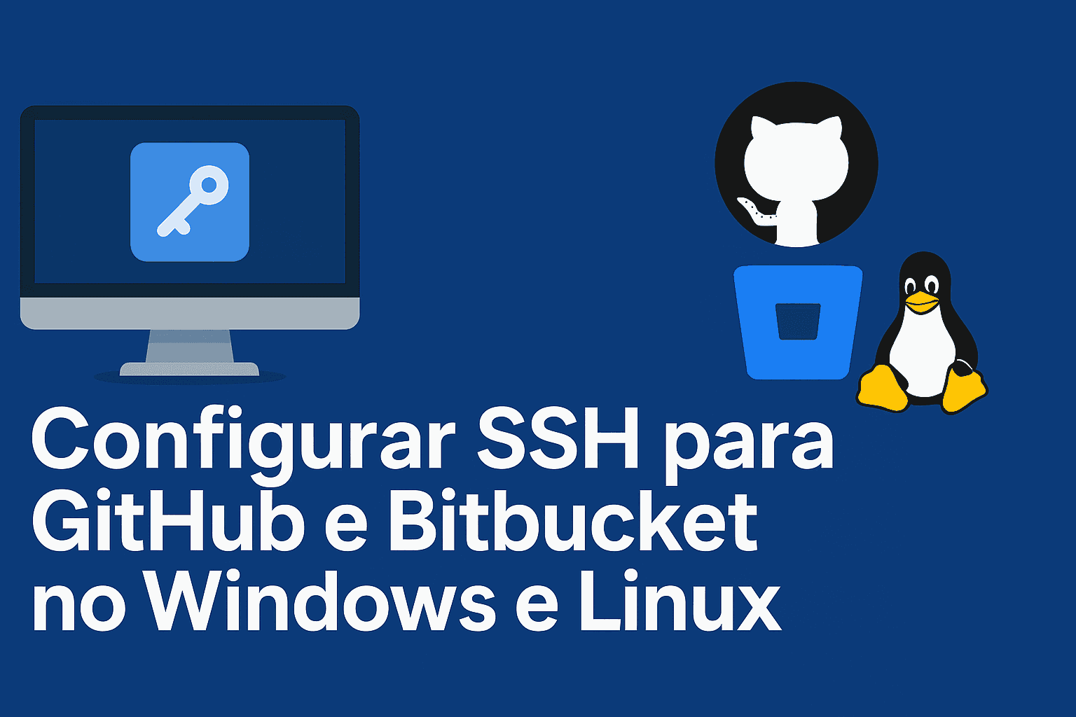 Banner da postagem: Como Configurar SSH para GitHub e Bitbucket no Windows e Linux